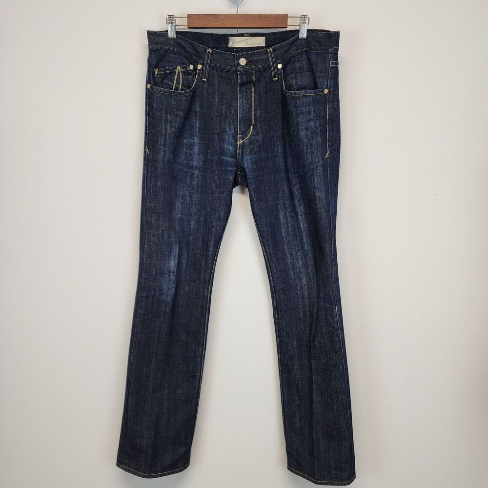 Proportion of blu Womens Slim Boot Jeans Size 34x34 Dark Wash 13 Due Cotton